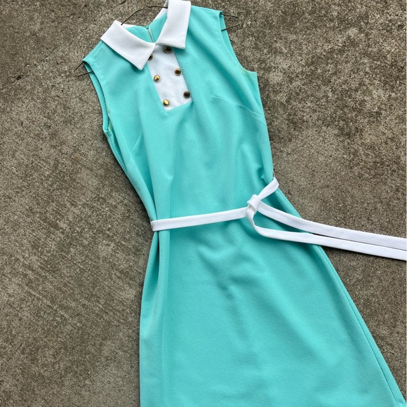Teal mod midi dress - Picture 2 of 5
